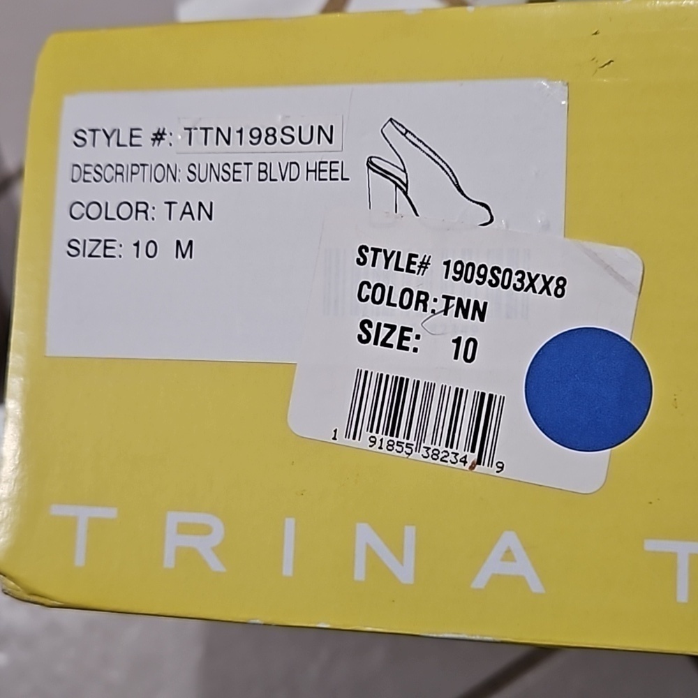 💕TRINA TURK💕 Sunset Blvd Suede Slingback Heels ~ Tan 10 New with Box (No Lid) - Picture 16 of 16